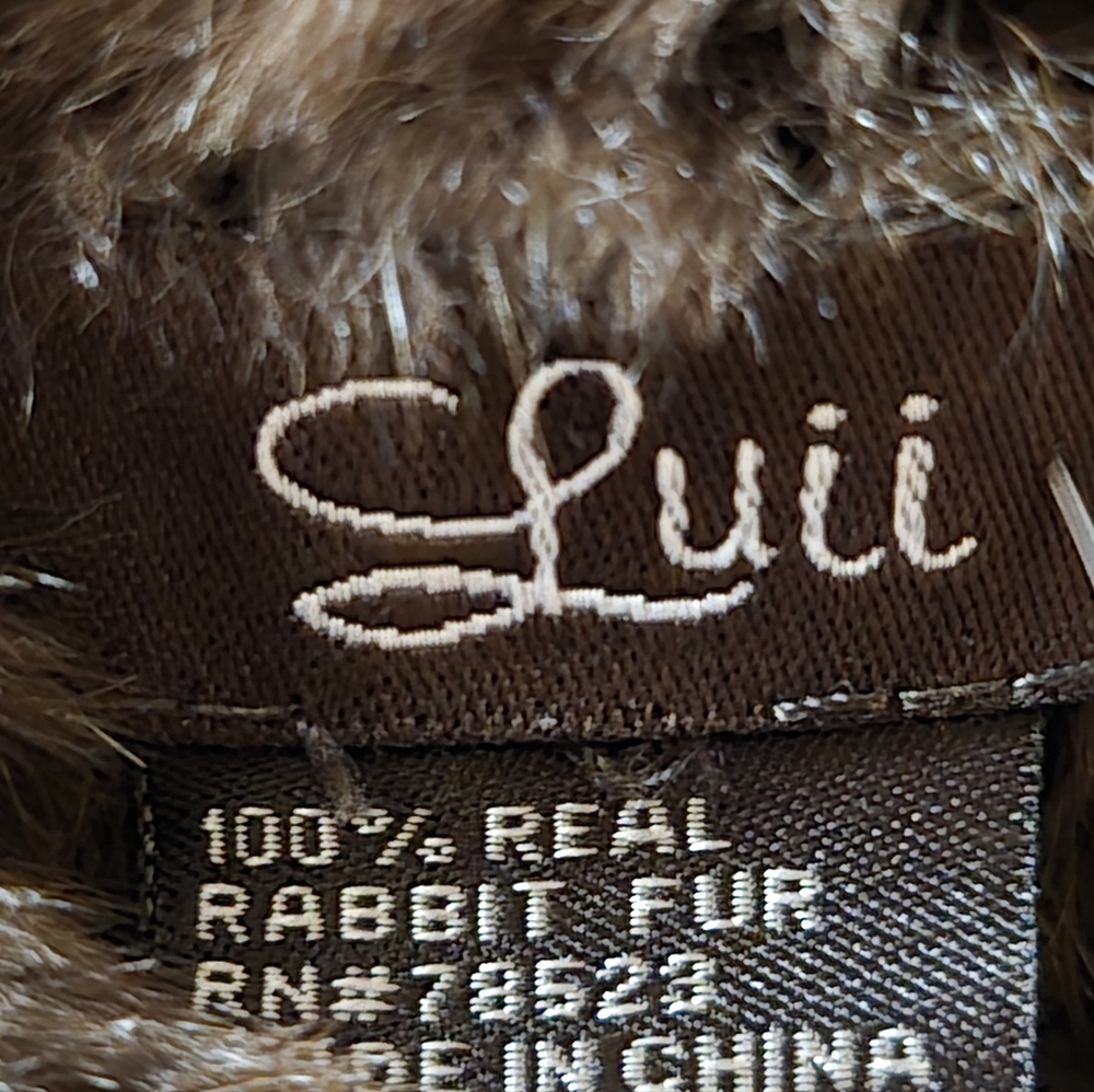 REAL.RABBIT FUR VEST - Picture 3 of 11